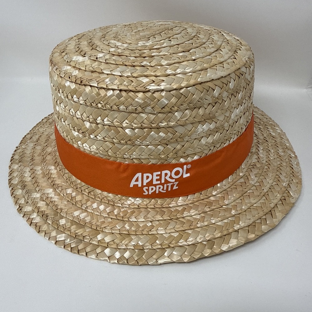 Aperol Spritz Boating Straw Hat One Size Italy Cocktail Drink Bar Barware Cap